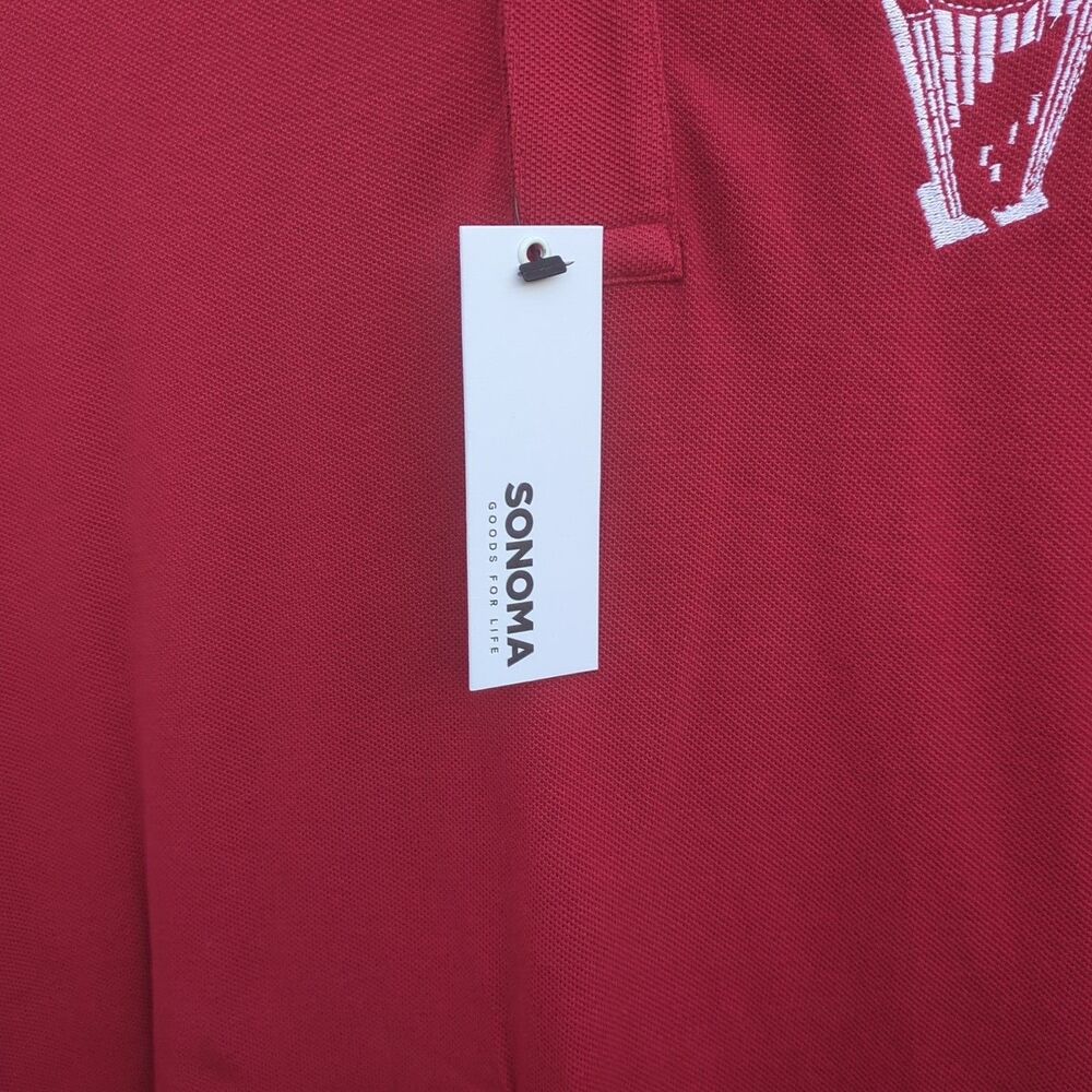 Sonoma Mens Everyday Polo Size Large Red NWT - Picture 5 of 11